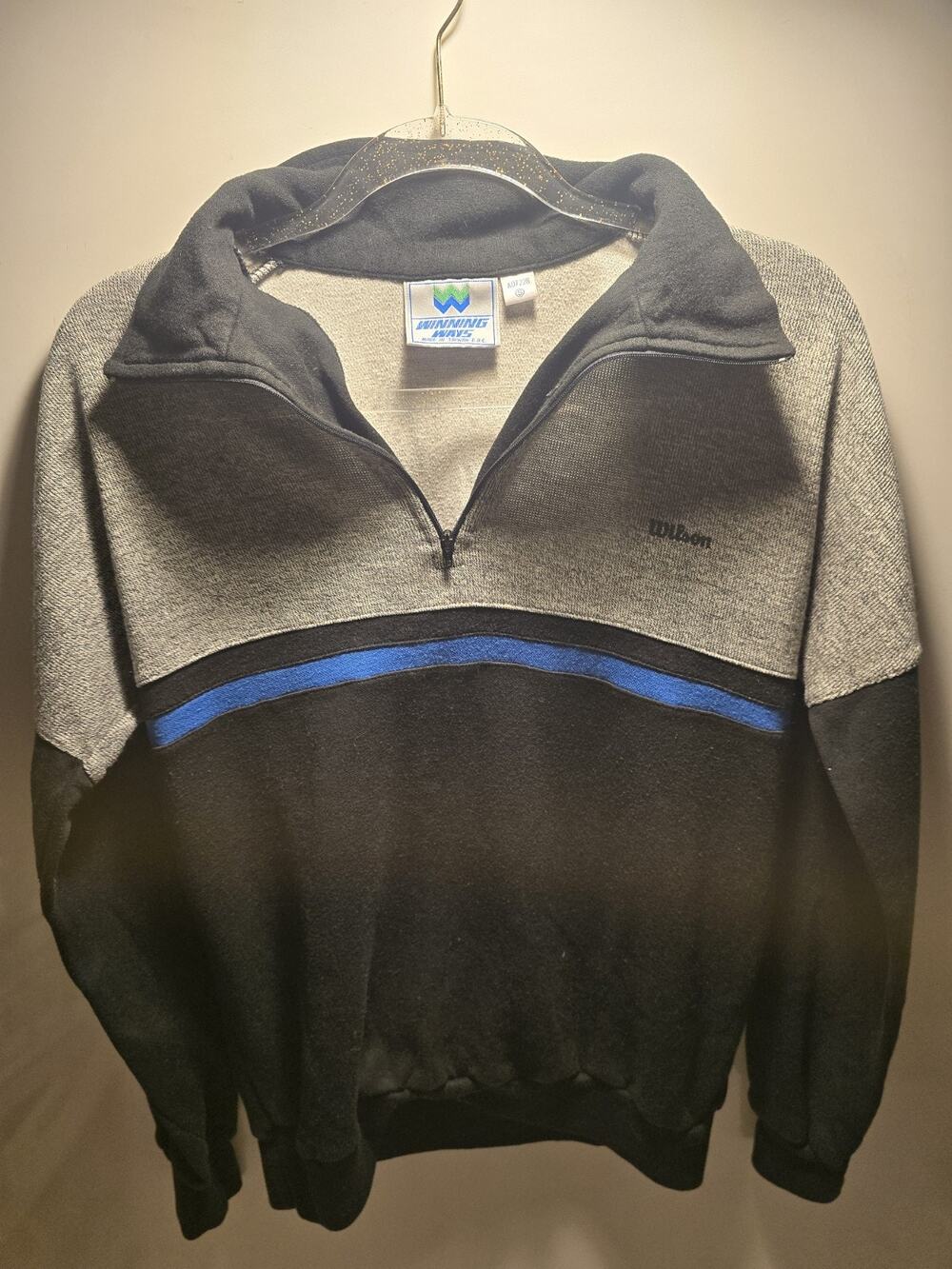 Wilson Sporting Goods Winning Ways Cotton/Acrylic 1/4 Zip Pullover Small retro